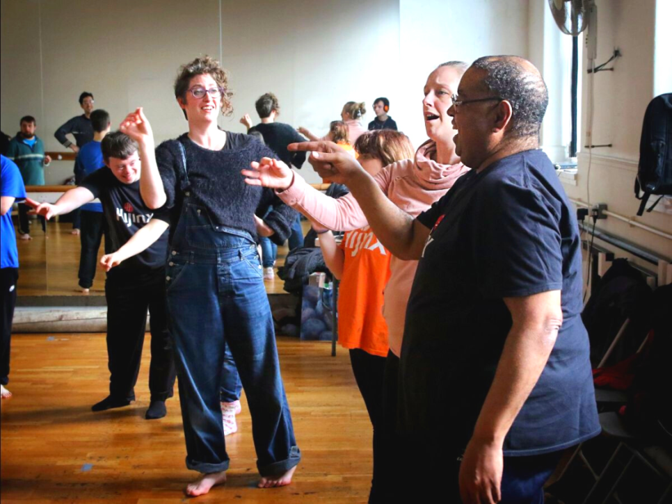 Group of performers in a room