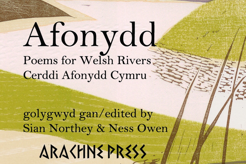Image of the cover of the book: Afonydd: Poems for Welsh Rivers, Cerddi Afonydd Cymru / Delwedd o glawr y llyfr: Afonydd: Poems for Welsh Rivers, Cerddi Afonydd Cymru